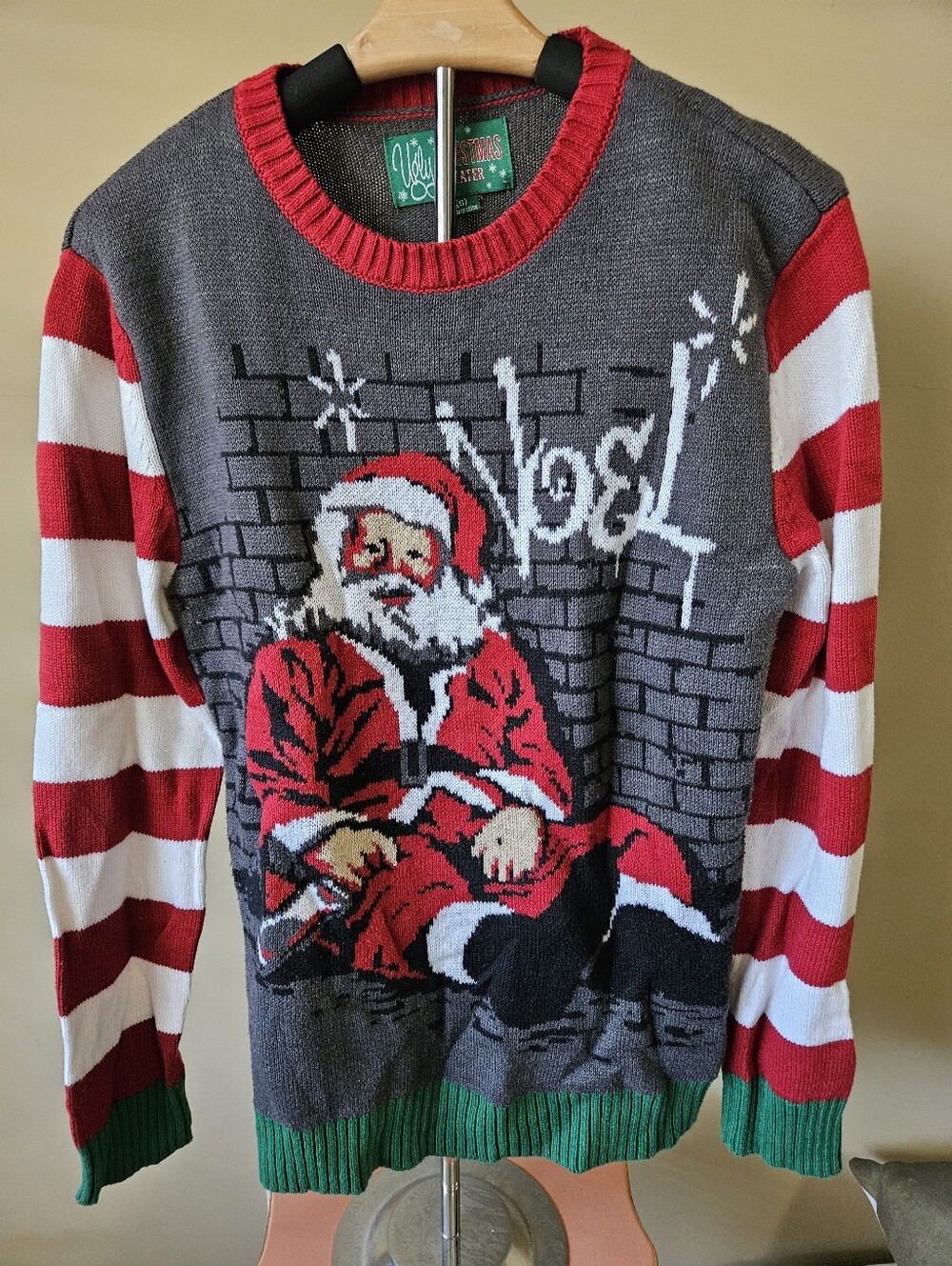 The Ugly Sweater Co. Graffiti Santa Claus Ugly Christmas Sweater- Size S